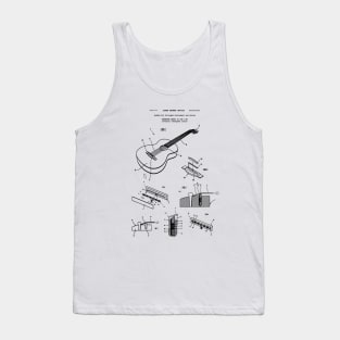 Acoustic Guitar Player Gift Patent Print Tank Top